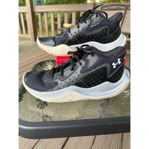Basketball Shoes Under Armour Kids Jet 23 Black-Jet Gray-White -Basketball‎ 6.5Y